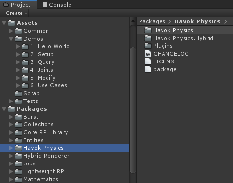 unity havok physics sdk