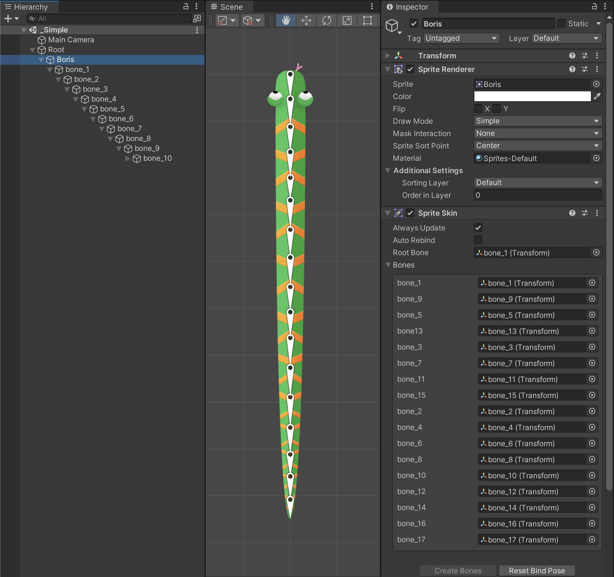 Simple single Sprite actor and rig, 2D Animation