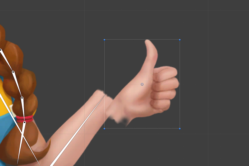 Figure 2: Swapping to the `thumbs up` Sprite. 