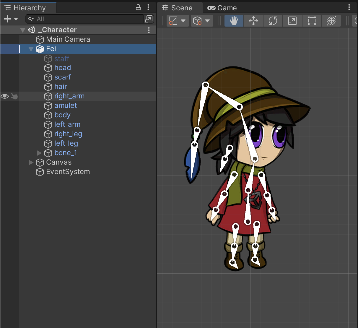 Rigging a character imported with the PSD Importer | 2D Animation 