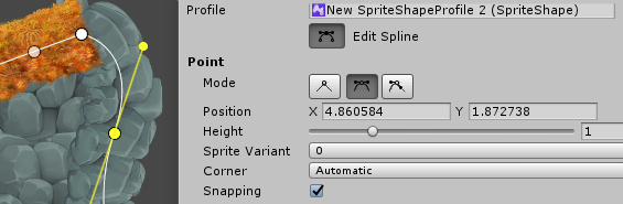 Edit Spline enabled