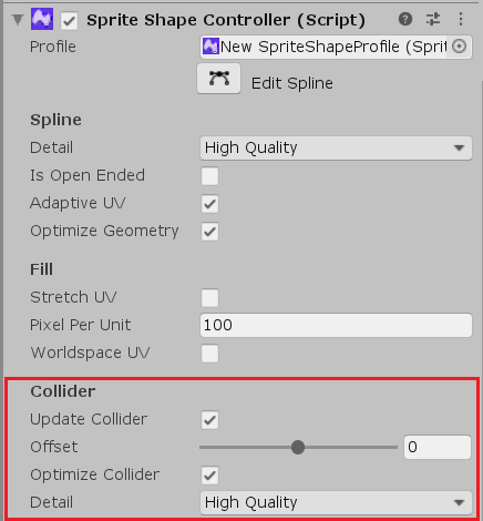 Collider settings