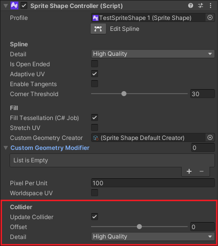 Collider settings