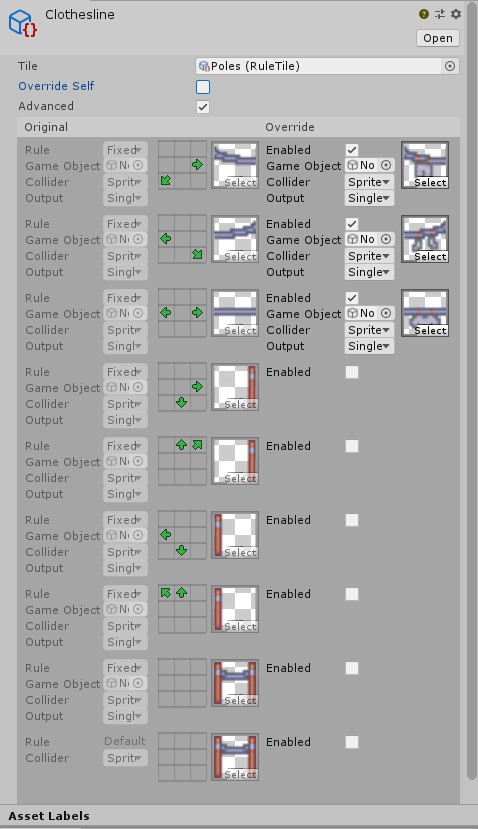 Rule Override Tile Editor in Advanced mode