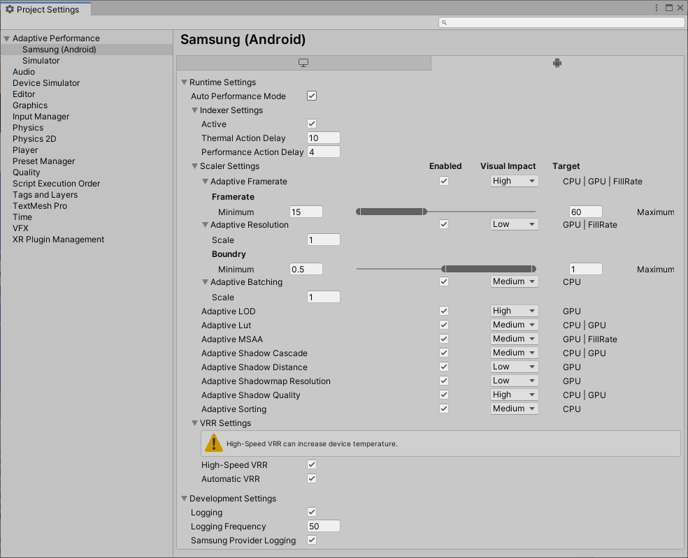 Mobile performance optimization with Adaptive Performance 4.0