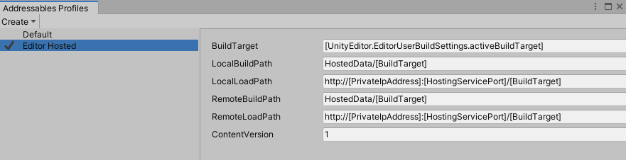 Configuring the service's profile.