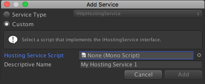 Adding a custom Asset Hosting Service.