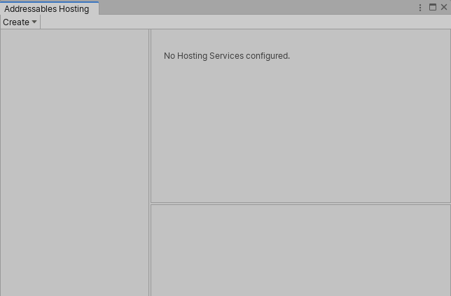 The Addressables Hosting window.