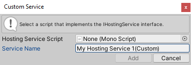 Adding a custom Asset Hosting Service.