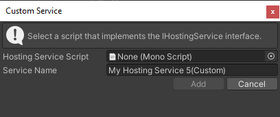 Adding a custom Asset Hosting Service.