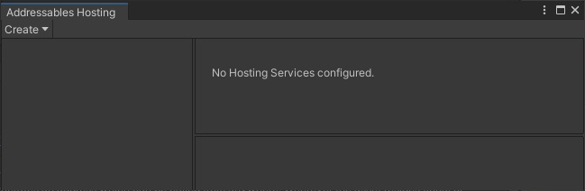 The Addressables Hosting window.