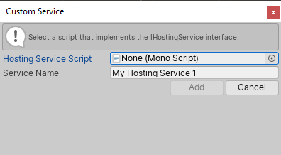 Adding a custom Asset Hosting Service.