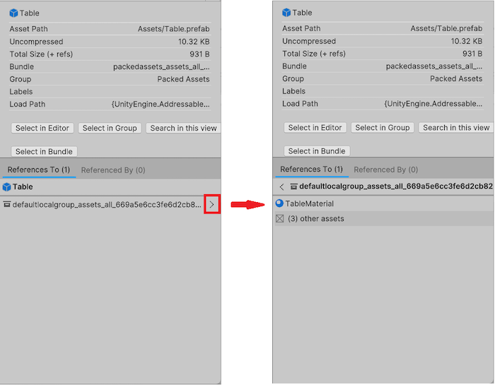 Addressables Report Inspector reference | Addressables | 2.4.6