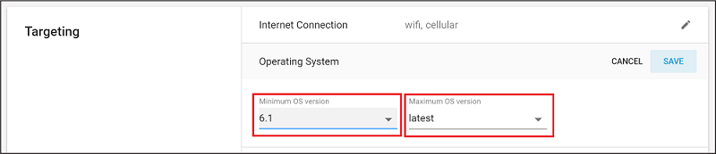 Selecting operating system parameters for audience targeting.