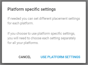 Platform-specific settings prompt