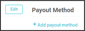 Adding a new payout method on the Unity ID dashboard.