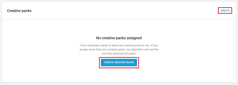 Setting up a new creative pack.