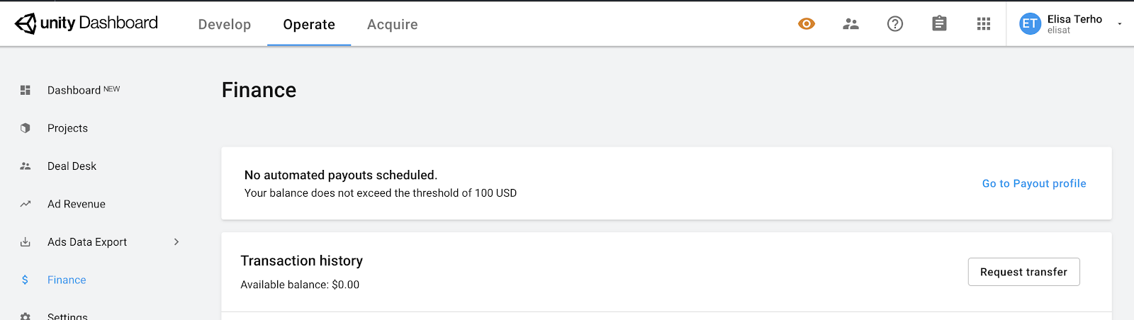 Transfer ad revenue to an advertising campaign budget.