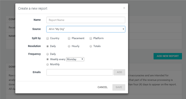 Configuring an automated report.