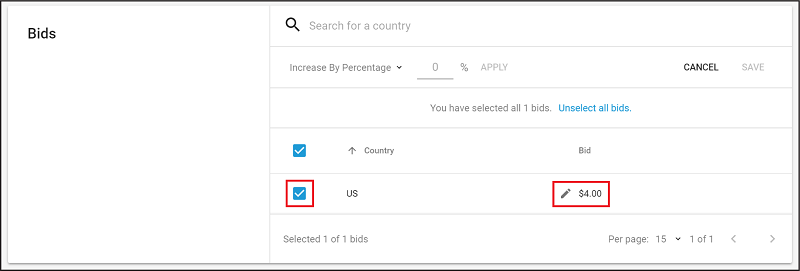 Manually editing a bid value.