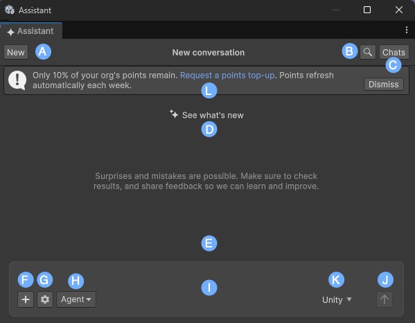 Assistant editor window with marked labels