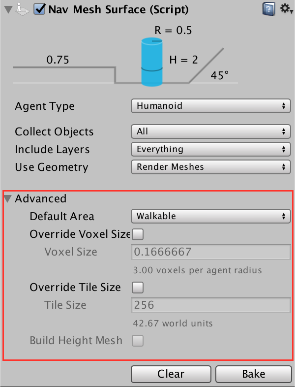 NavMeshSurface advanced