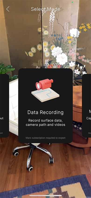 Unity AR Mobile Companion Home view