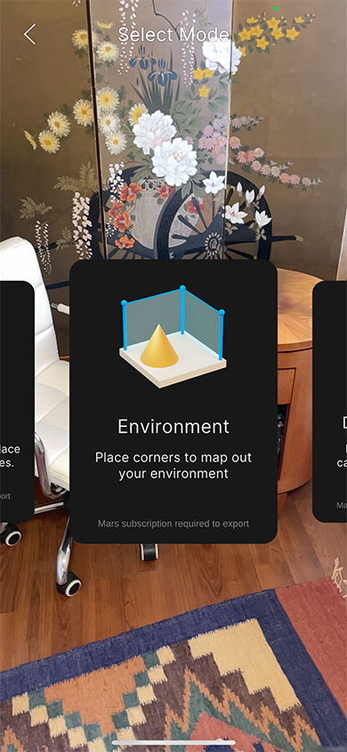 Unity AR Mobile Companion Home view