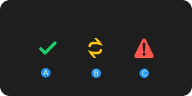 Asset import state icons