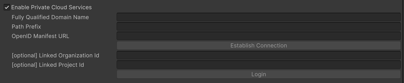 Private Cloud Settings