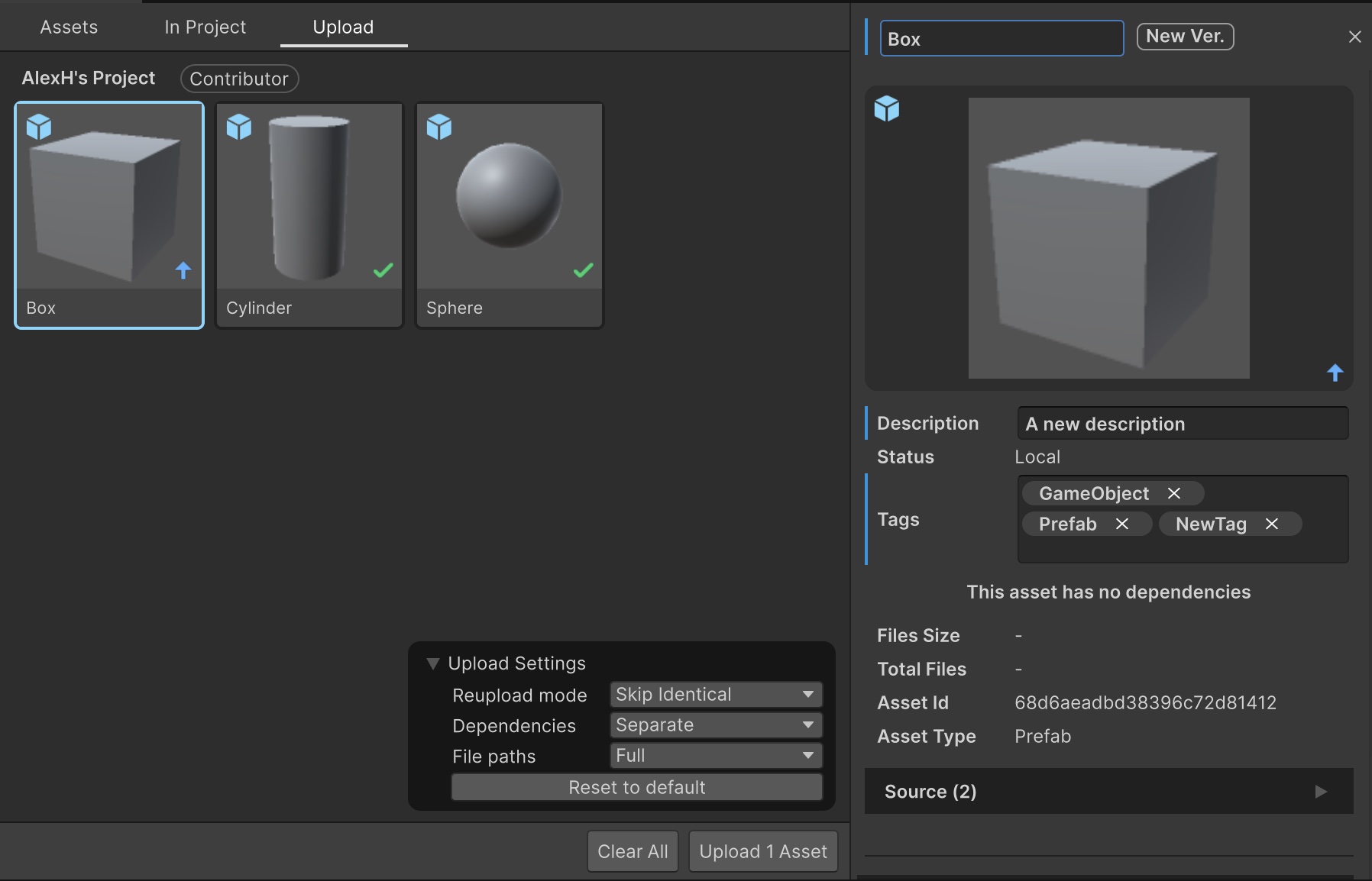 Upload assets to Asset Manager | Asset Manager | 1.9.2