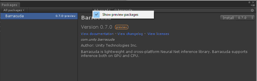 Install preview packages