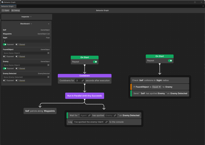 Event nodes example