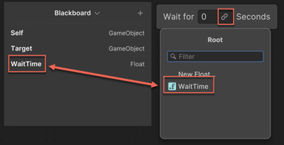 Use the link icon to connect the variable to the link field
