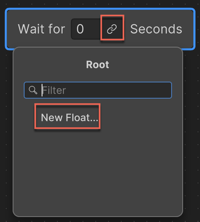 Use the link icon in the link field to create a new variable