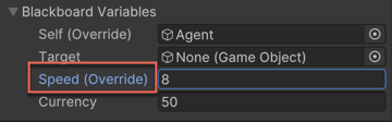 Override variable on the Inspector window