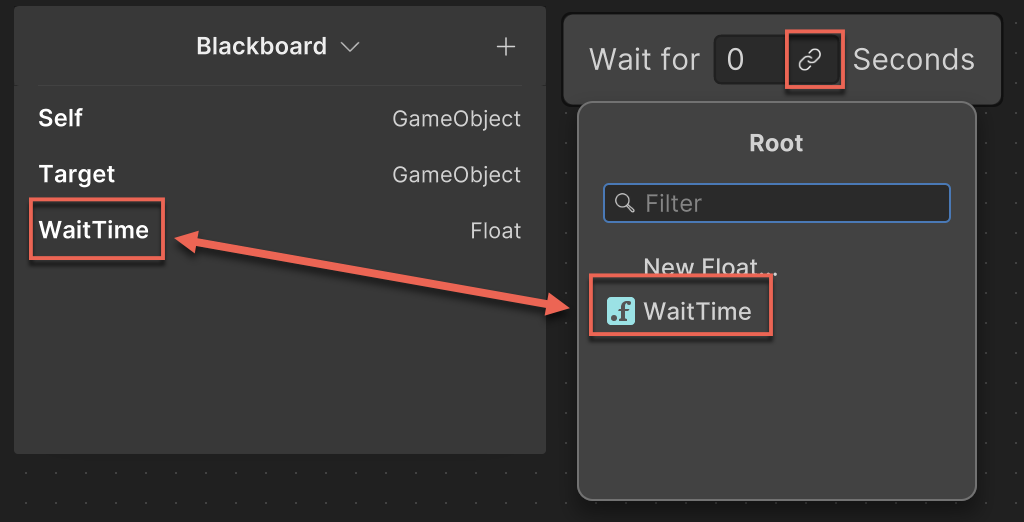 Connect variables