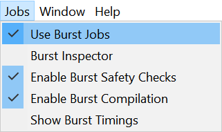 Burst menu entries