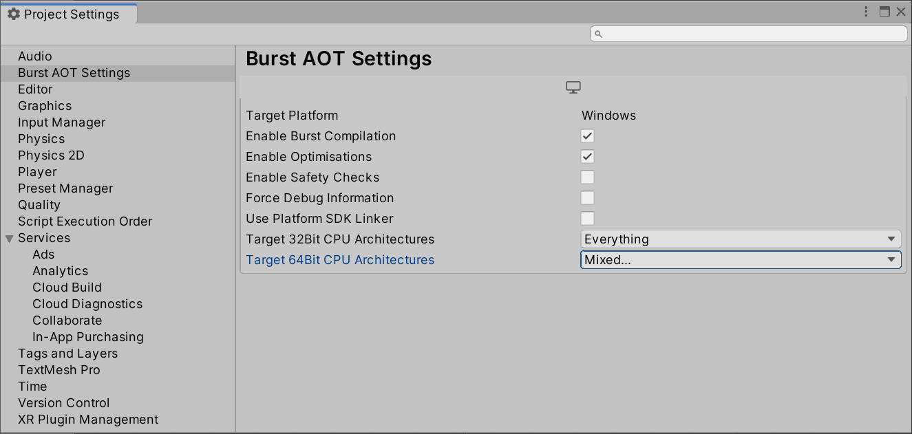 Burst AOT Settings