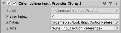 CinemachineInputProvider inspector.