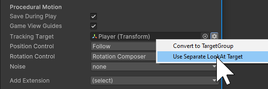 Enabling Separate LookAt target