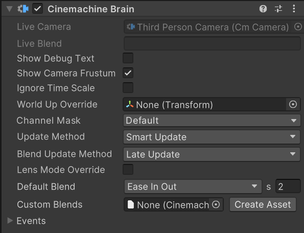 Cinemachine Brain, a component in the Unity camera