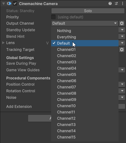 Cinemachine Channels Camera