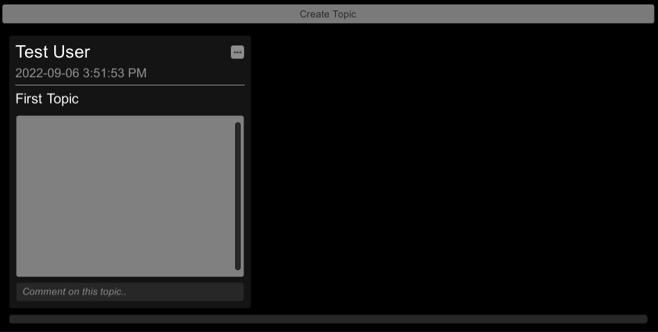 Screenshot of the created topic