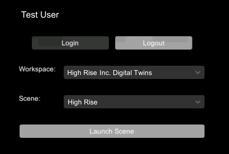 Screenshot of the login window