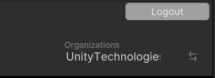 Screenshot of the organization selection