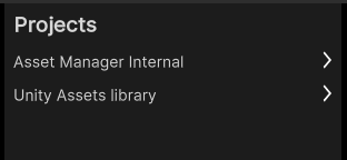 Screenshot of the project list