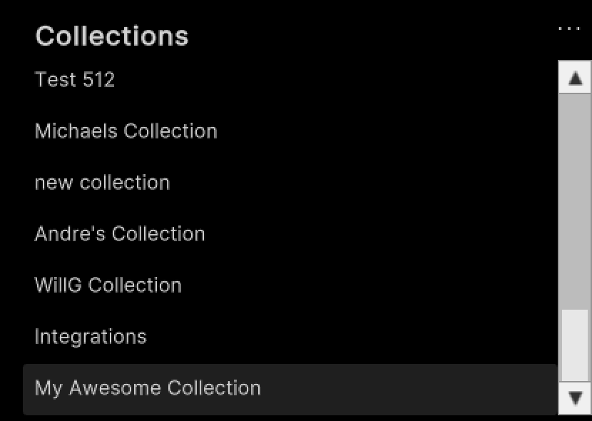 Screenshot of the created collection