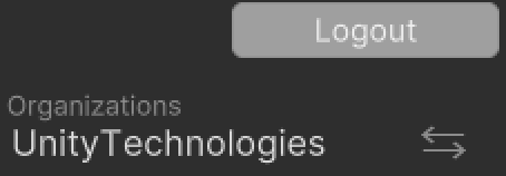 Screenshot of the organization selection