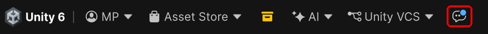 The Collaboration button showing the unread notification icon